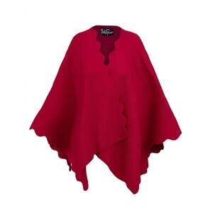 NEW LESLEY EVERS women's portia scalloped cape in red